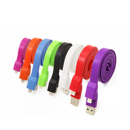 Colored noodle style USB charge cable for iPhone 5