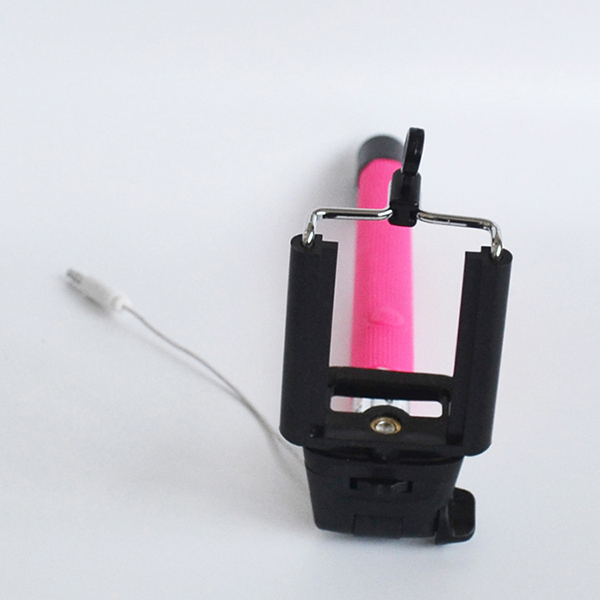 Cable take pole selfie stick for IOS and Android Smartphone